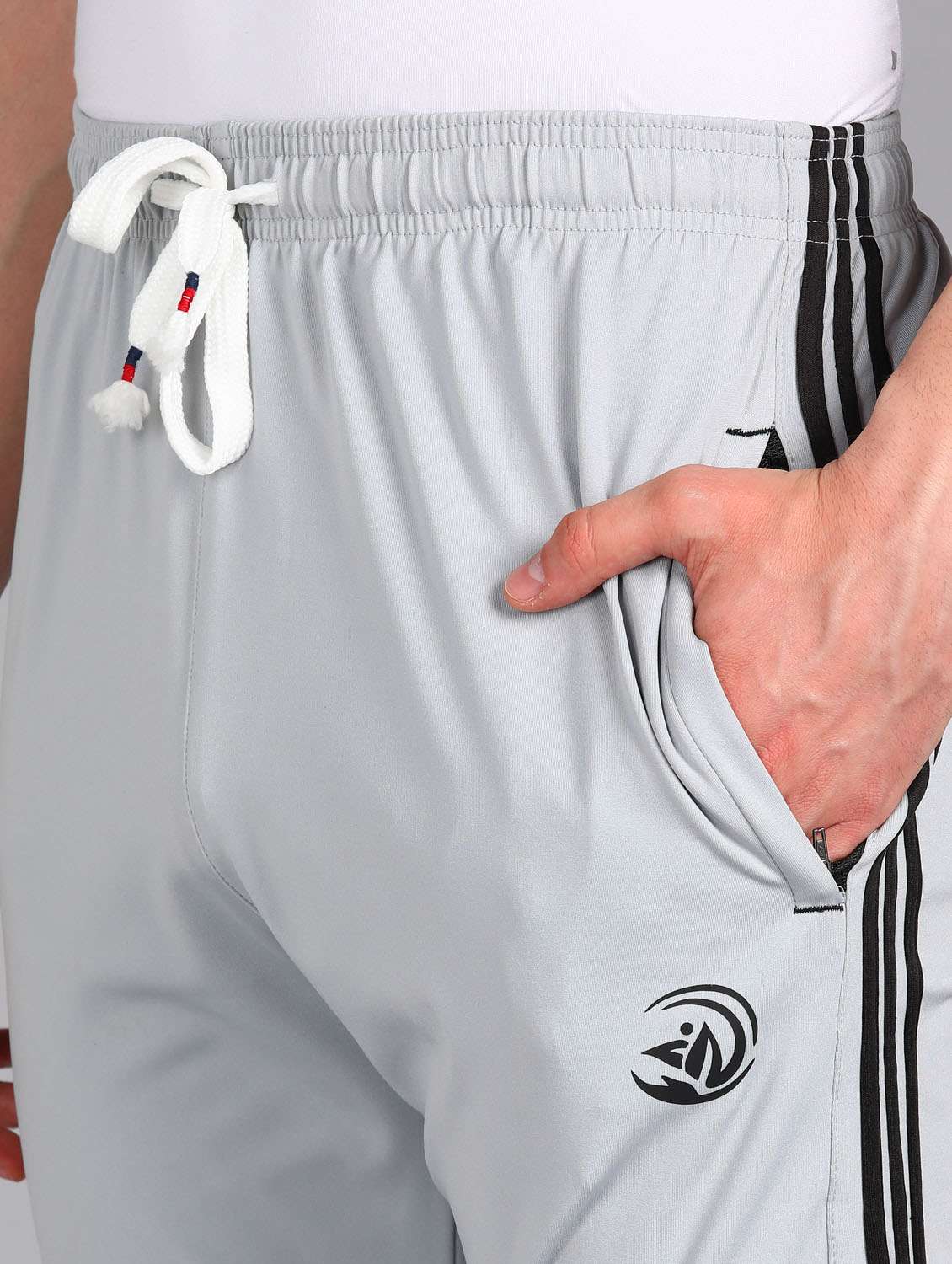 men grey mid rise side taped joggers  - 21391147 -  Standard Image - 4