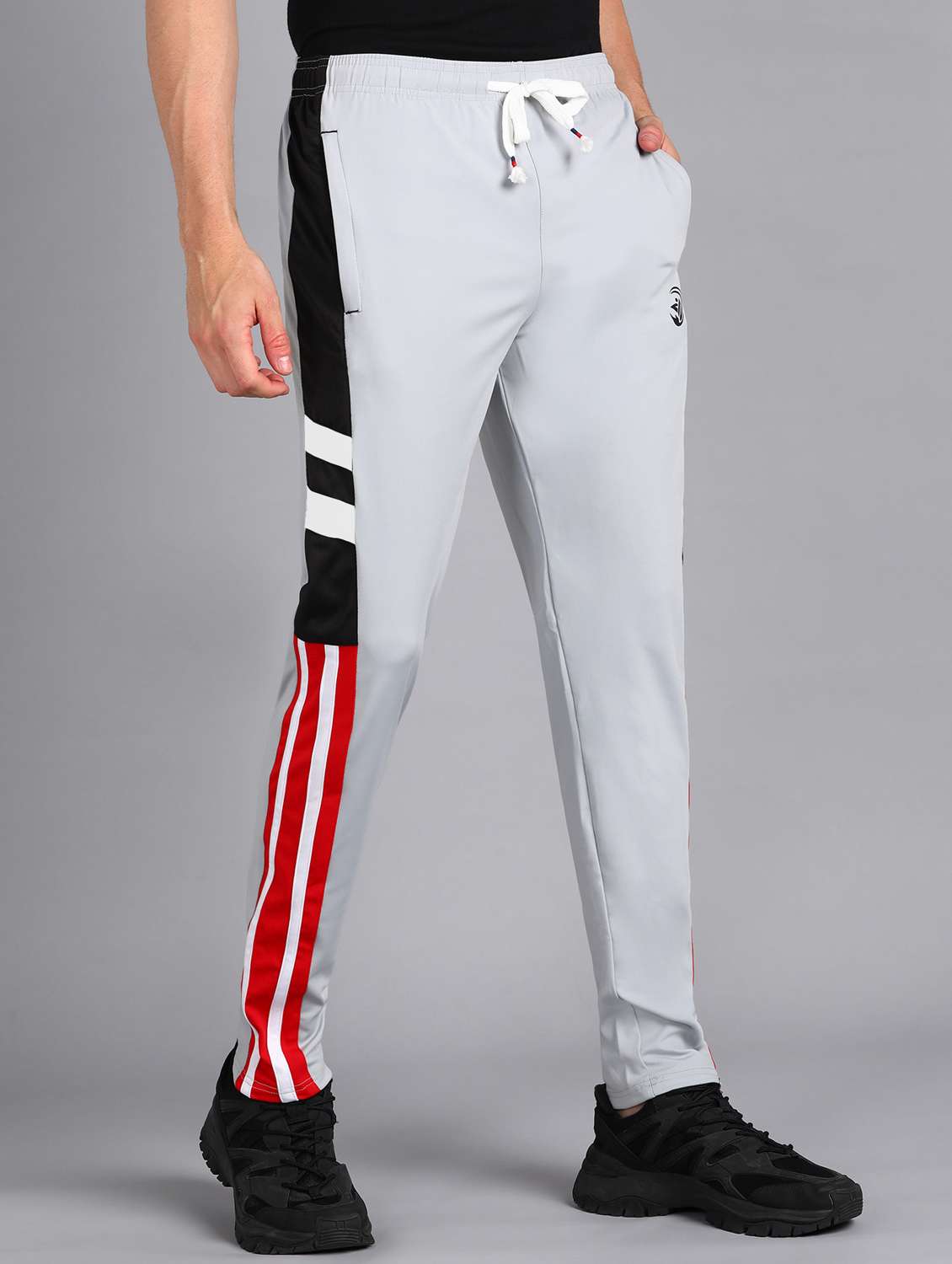 men mid rise side taped full length track pant - 21391155 -  Standard Image - 1