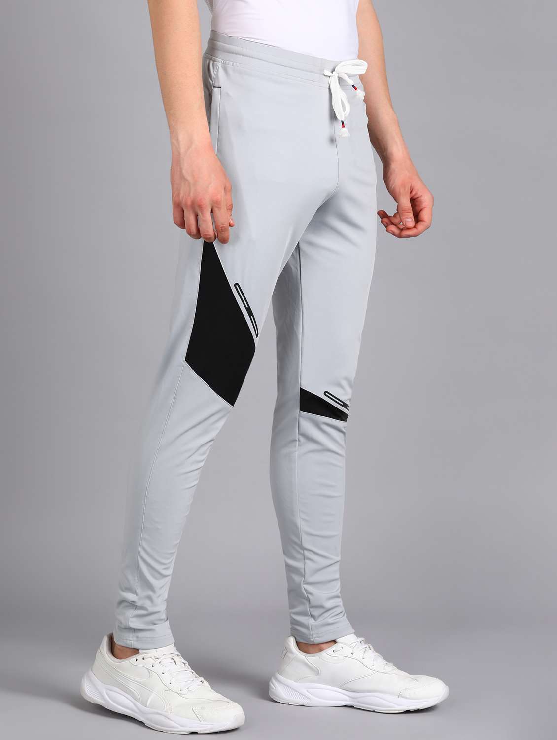 men grey slim fit track pant - 21391165 -  Standard Image - 1