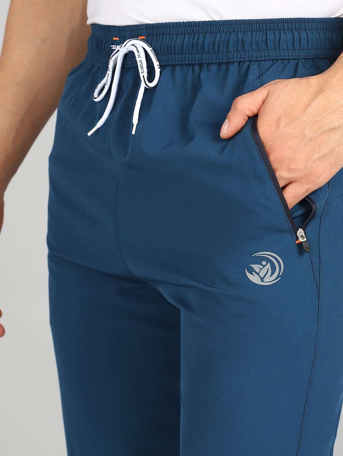 men blue polyester full length track pant - 21391175 - Standard Image - 4