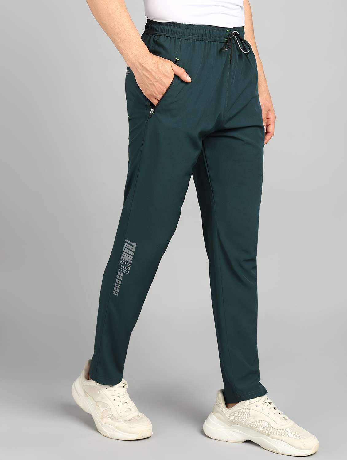 men green polyester full length track pant - 21391176 - Standard Image - 1