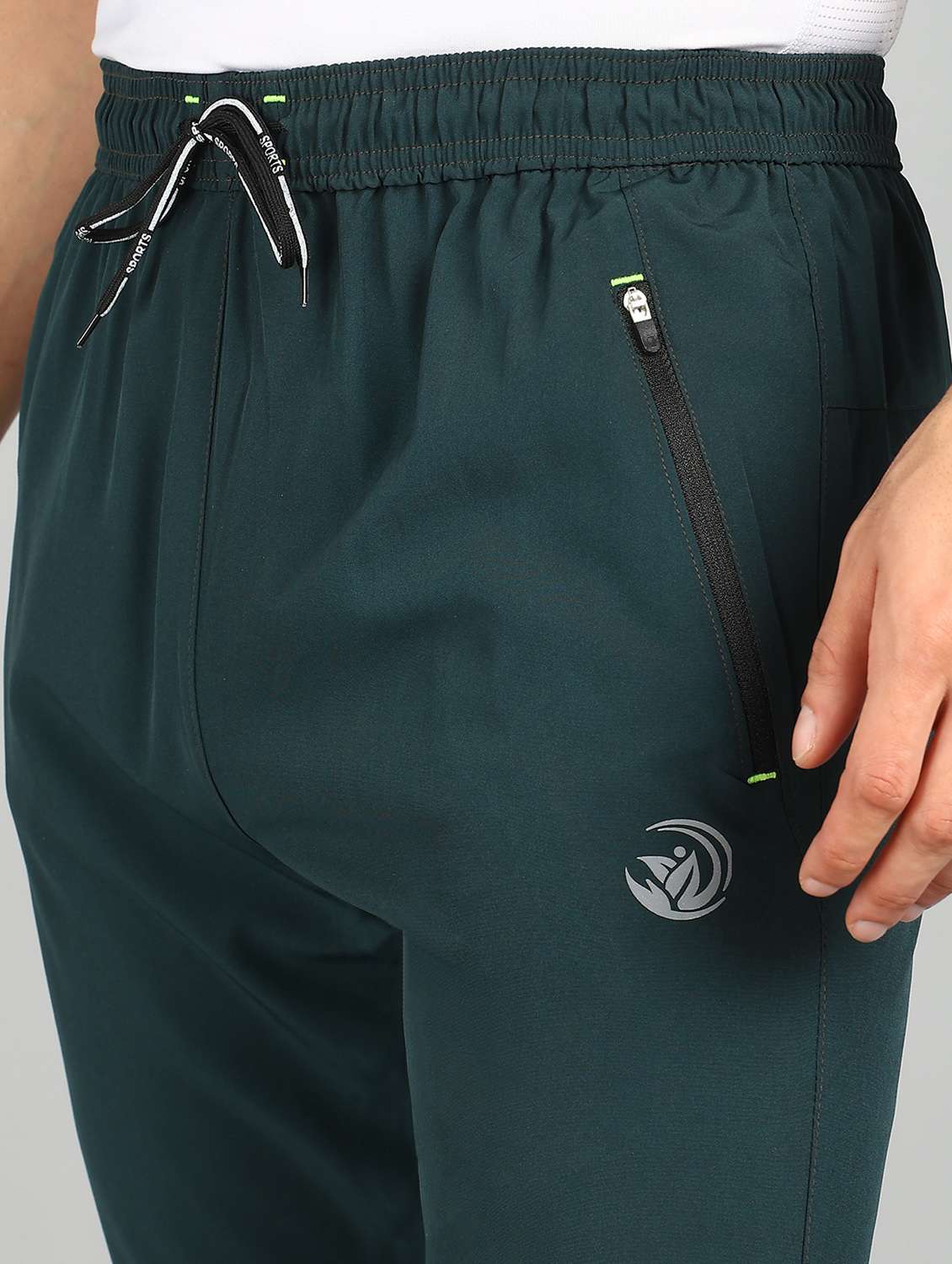 men green polyester full length track pant - 21391176 - Standard Image - 4