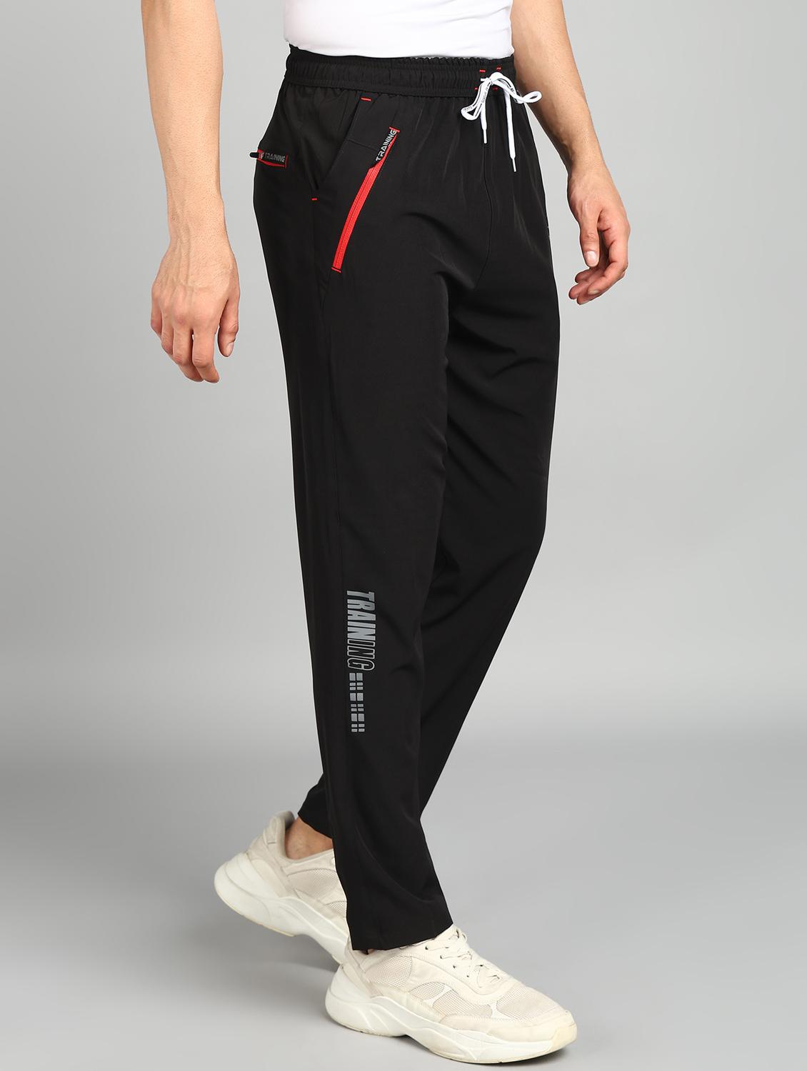 men black polyester full length track pant - 21391181 - Standard Image - 1