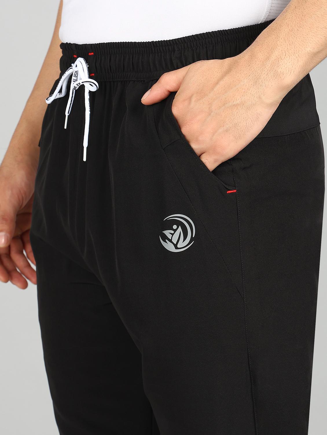 men black polyester full length track pant - 21391181 - Standard Image - 4