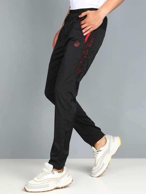men black polyester full length track pant - 21391185 -  Standard Image - 0