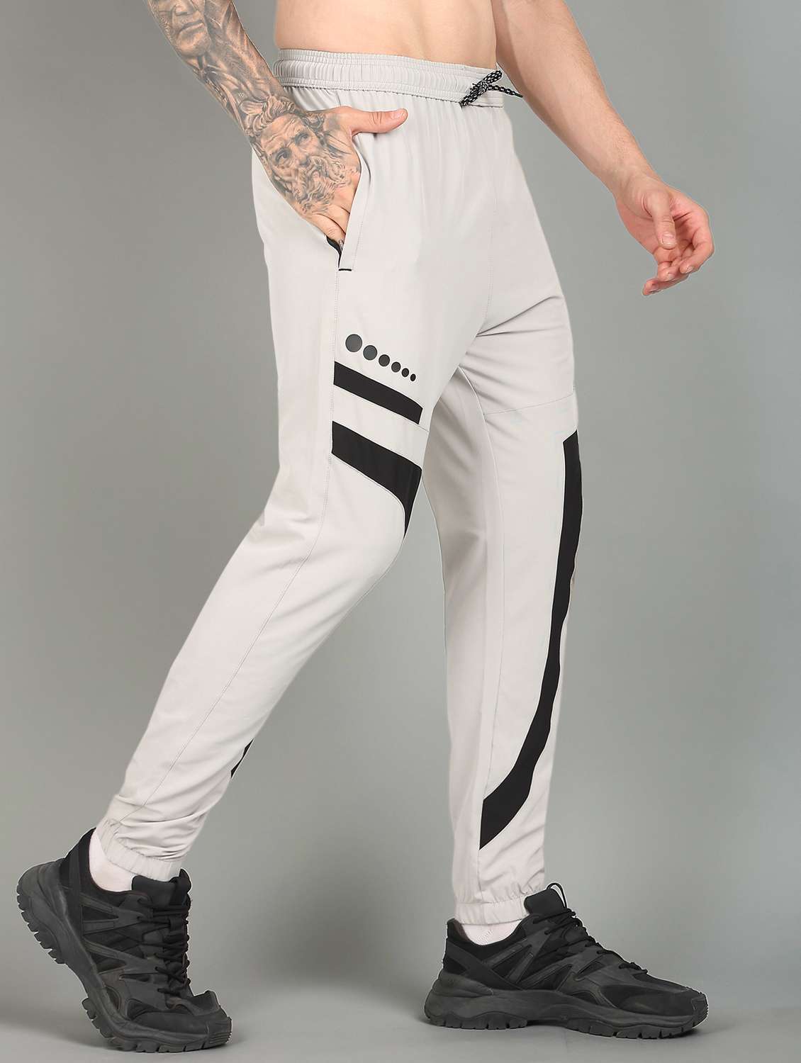 men off white polyester full length track pant - 21391190 -  Standard Image - 1