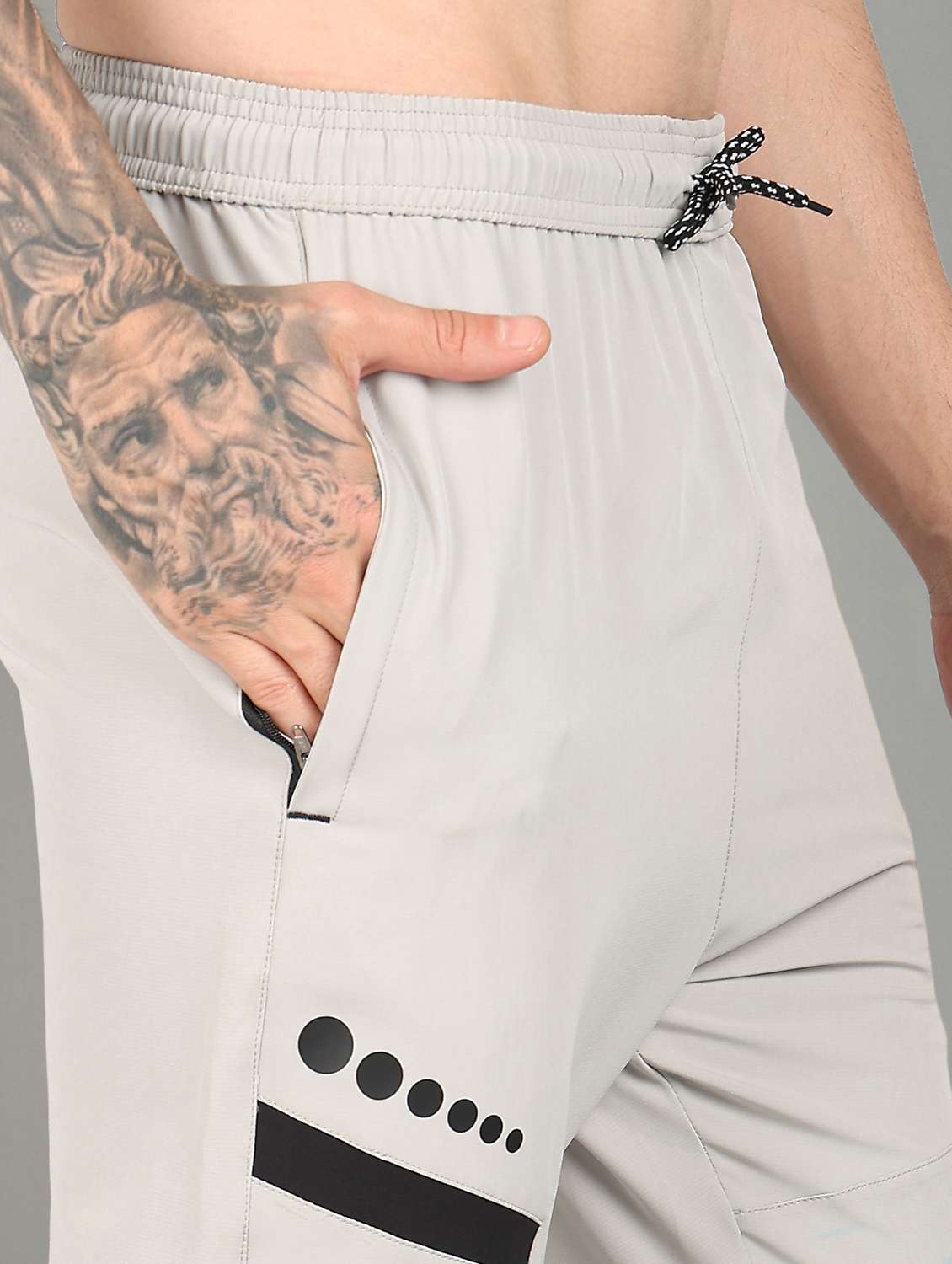 men off white polyester full length track pant - 21391190 -  Standard Image - 4