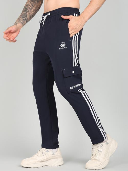 men mid rise side taped full length track pant - 21391200 - Standard Image - 0