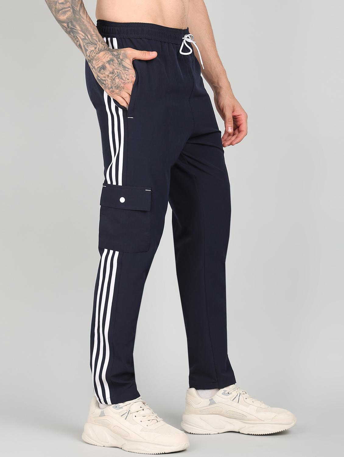 men mid rise side taped full length track pant - 21391200 -  Standard Image - 1