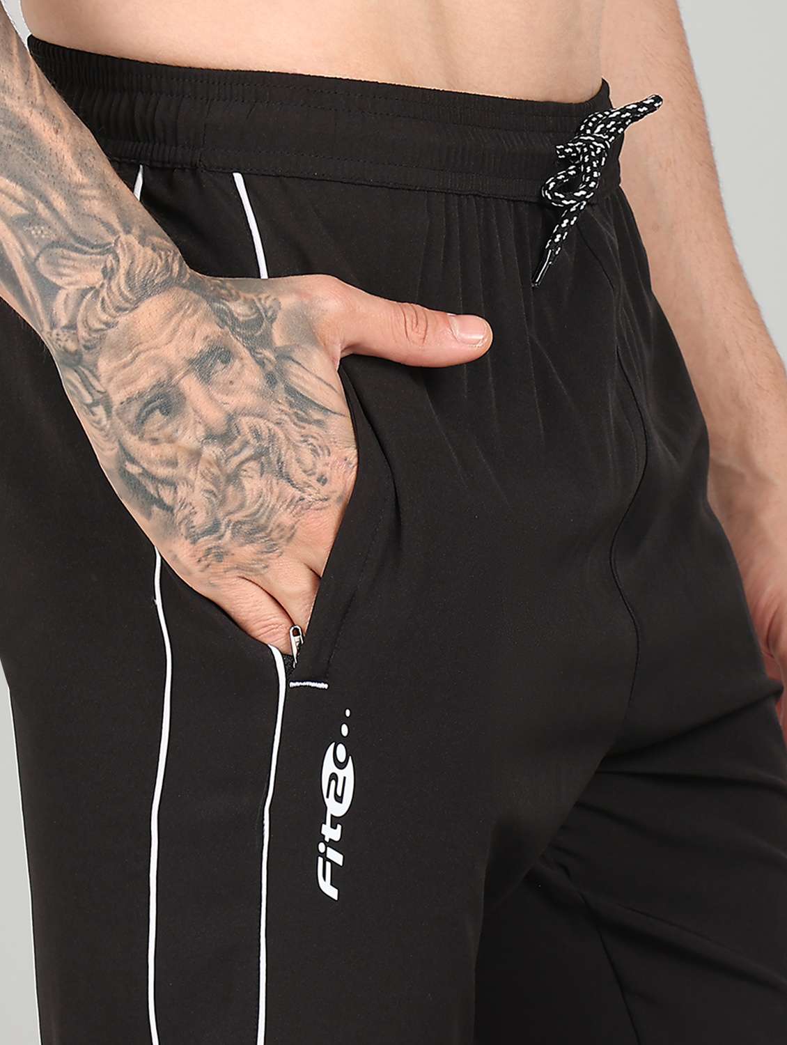 men mid rise side taped full length track pant - 21391203 -  Standard Image - 4