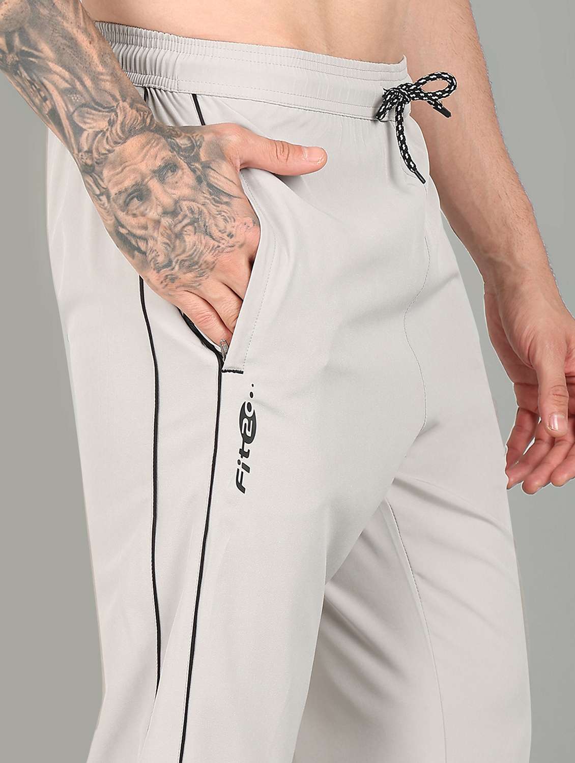 men mid rise side taped full length track pant - 21391205 -  Standard Image - 4