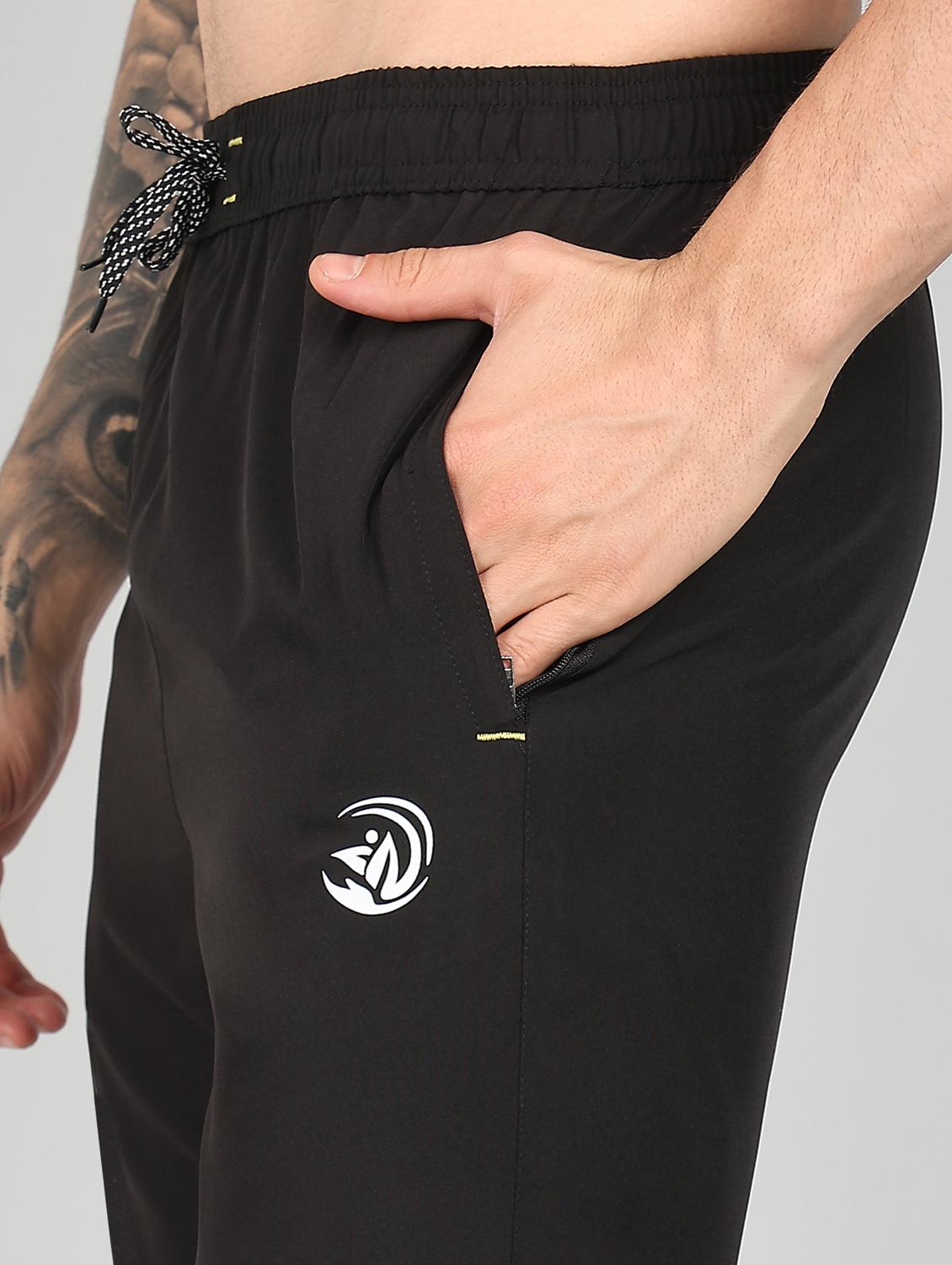 men black polyester full length track pant - 21391211 - Standard Image - 4
