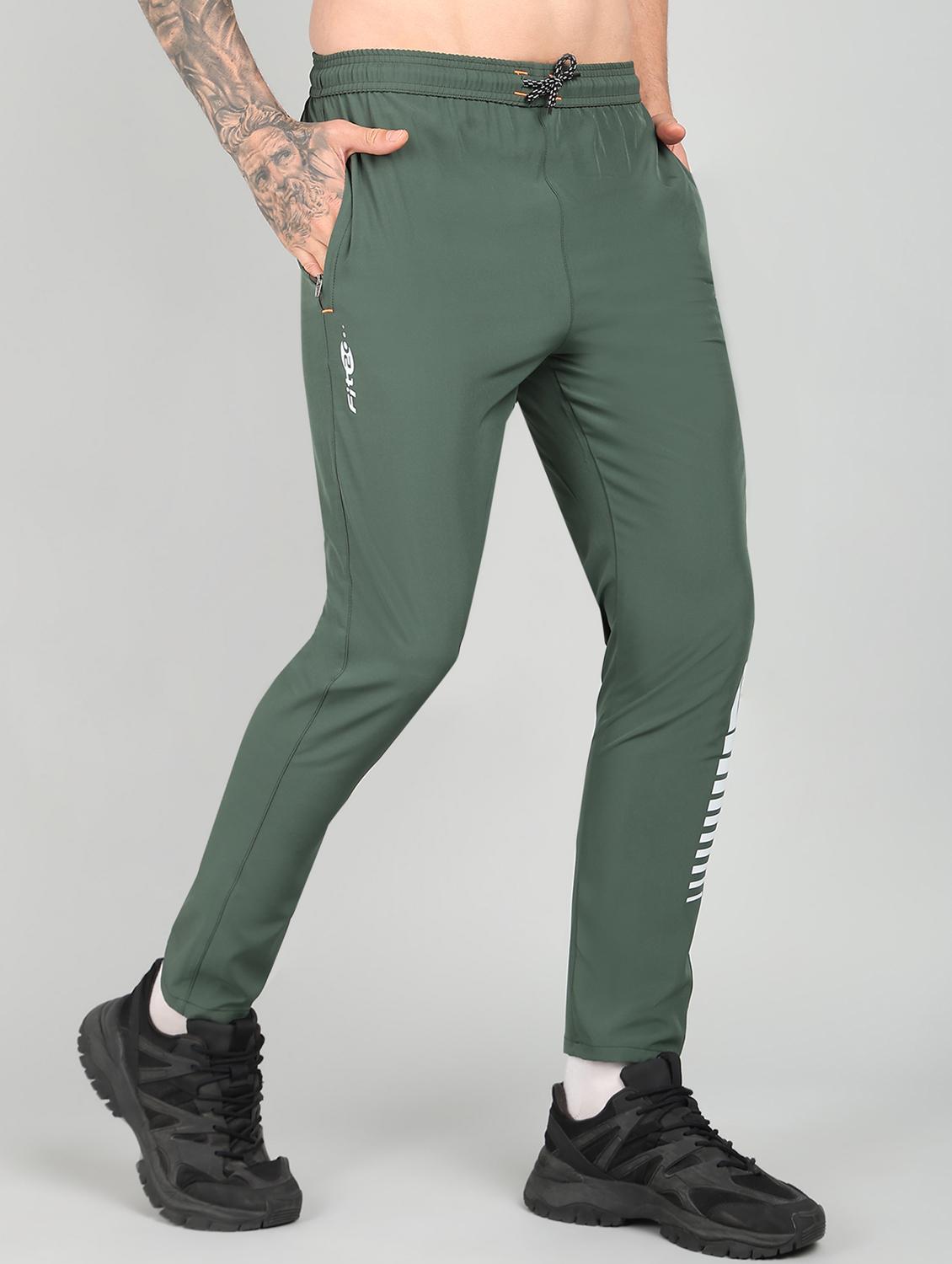 men green polyester full length track pant - 21391213 - Standard Image - 1