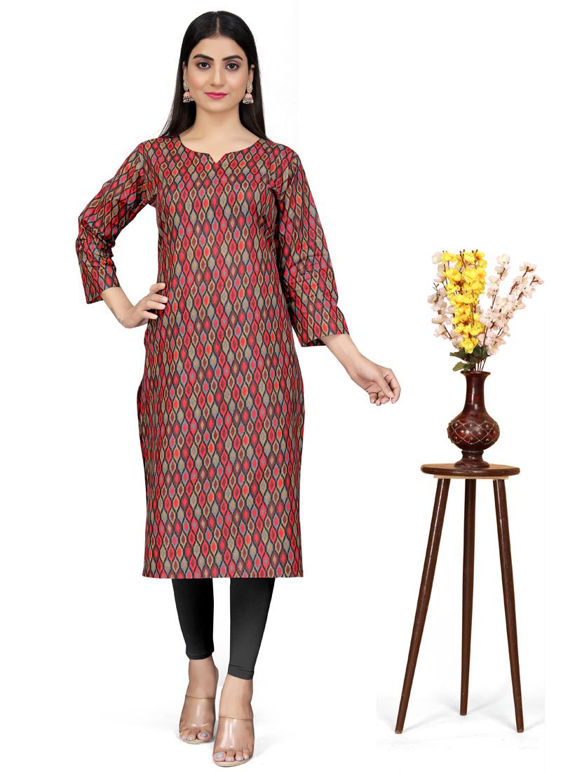women three quarter sleeve straight kurta - 21391290 - Zoom Image - 0