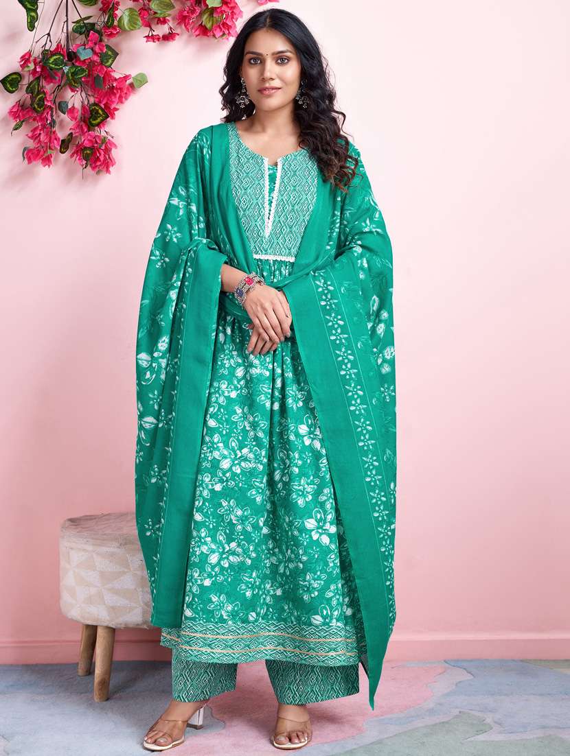 women floral kurta palazzo set with dupatta