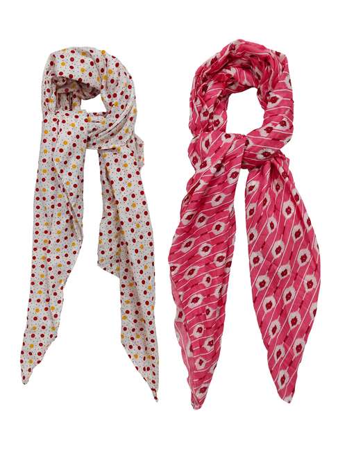 women pack of 2 printed cotton scarf - 21391366 -  Standard Image - 0