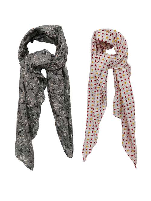 women pack of 2 printed cotton scarf - 21391368 - Standard Image - 0