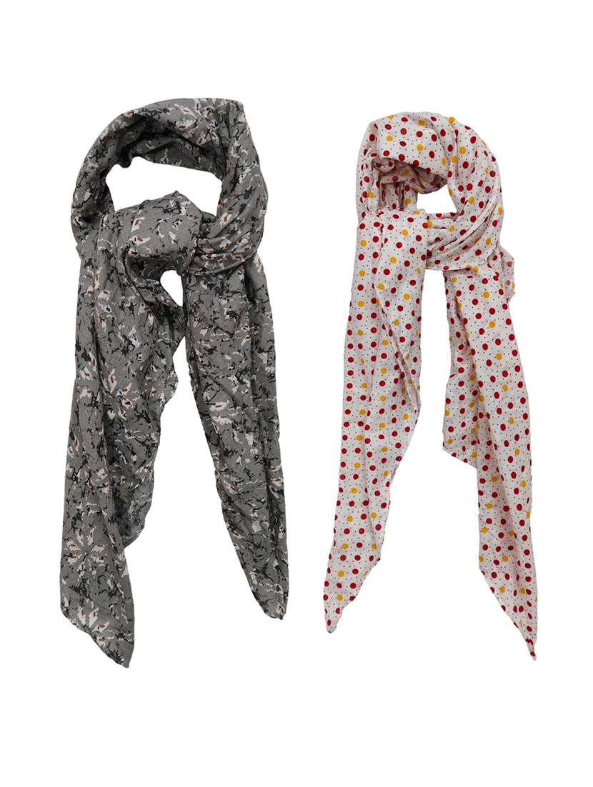 women pack of 2 printed cotton scarf - 21391368 - Zoom Image - 0