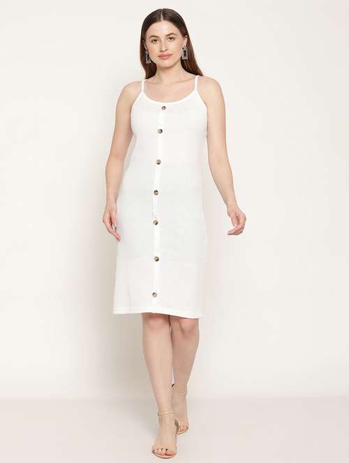 women solid white sheath dress - 21391427 - Standard Image - 0