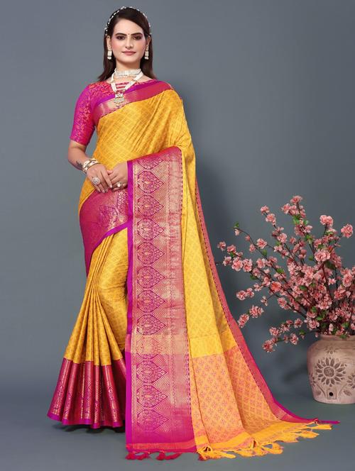 women self design dharmavaram saree with blouse - 21391613 - Standard Image - 0