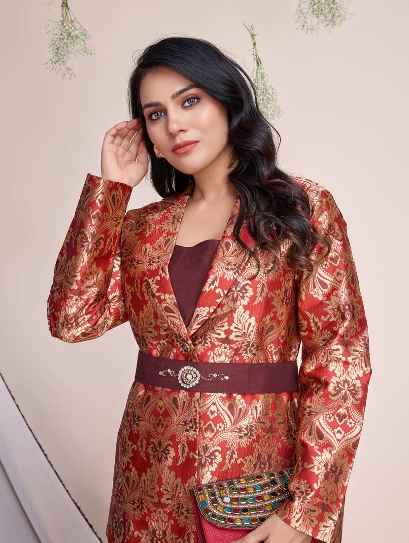 women self design ethnic co-ord set - 21391628 - Standard Image - 4