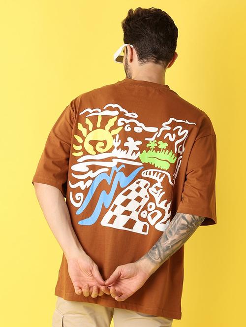 men crew neck back print t-shirt - 21391682 - Standard Image - 0
