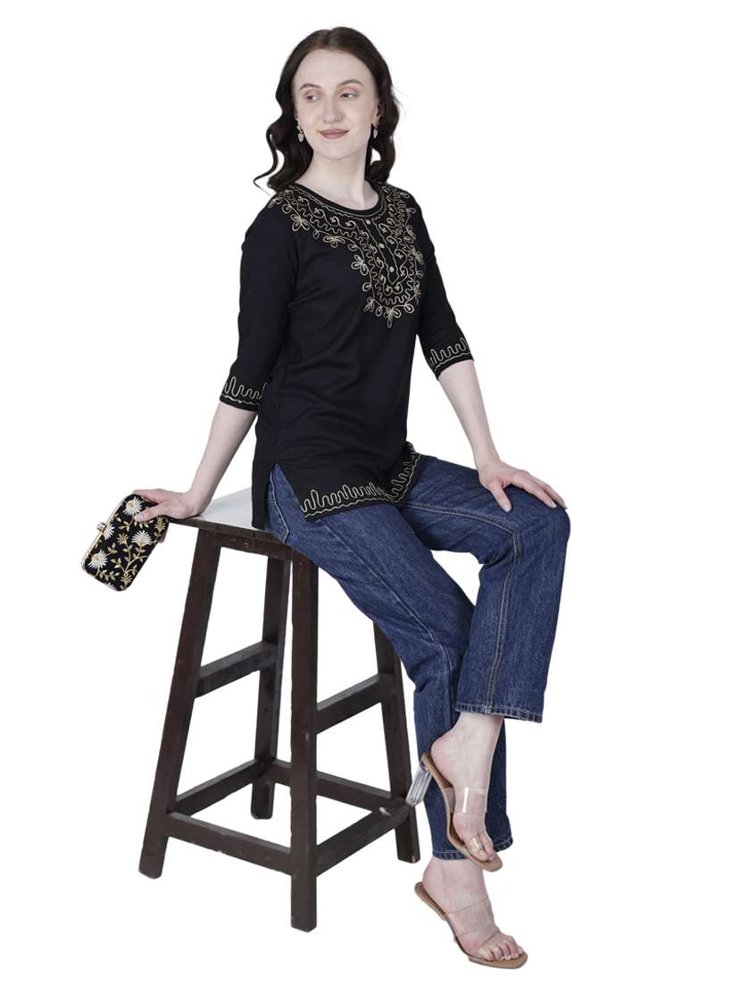 women embroidered rayontunic - 21391811 - Standard Image - 4
