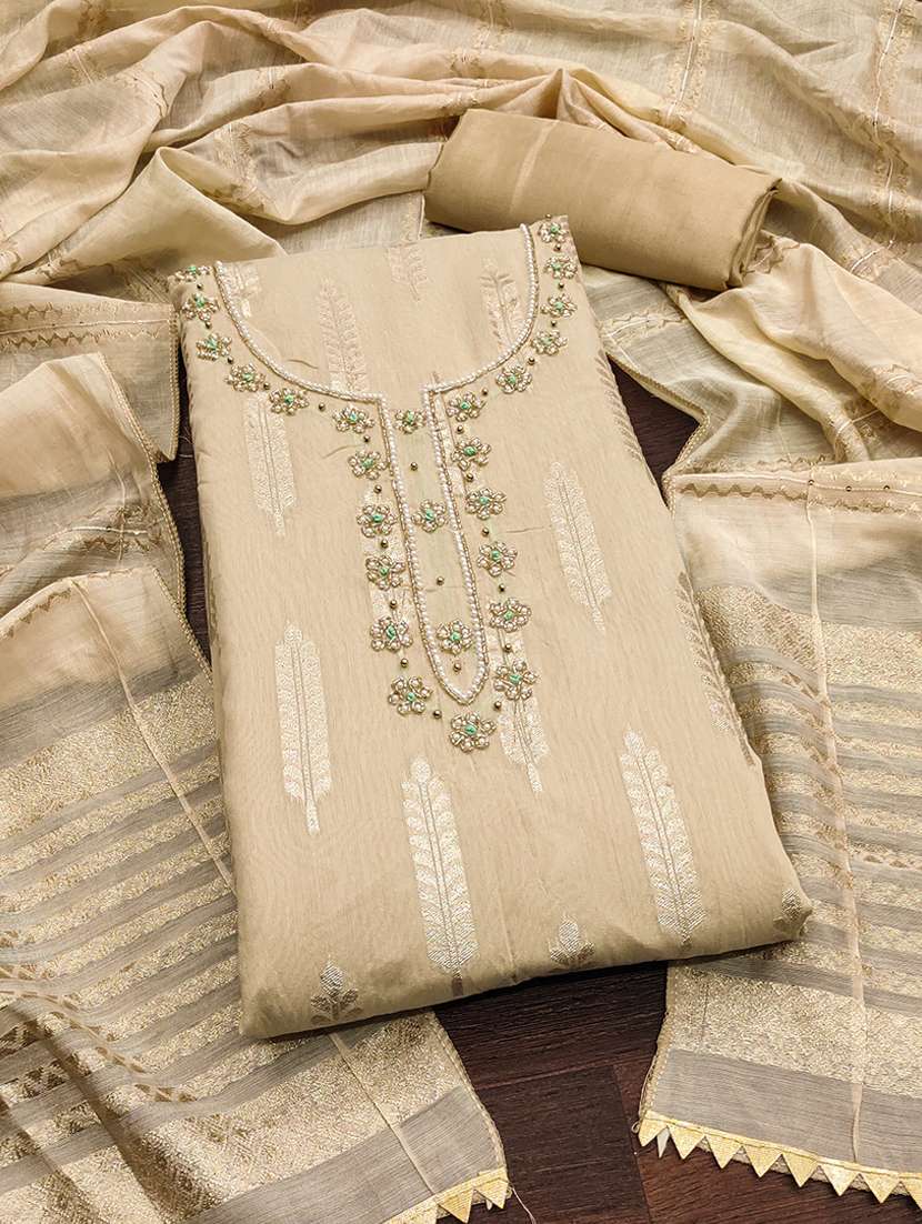 women embroidered unstitched suits - 21391846 -  Standard Image - 1