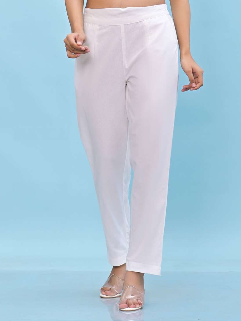 women white cotton cigarette pants