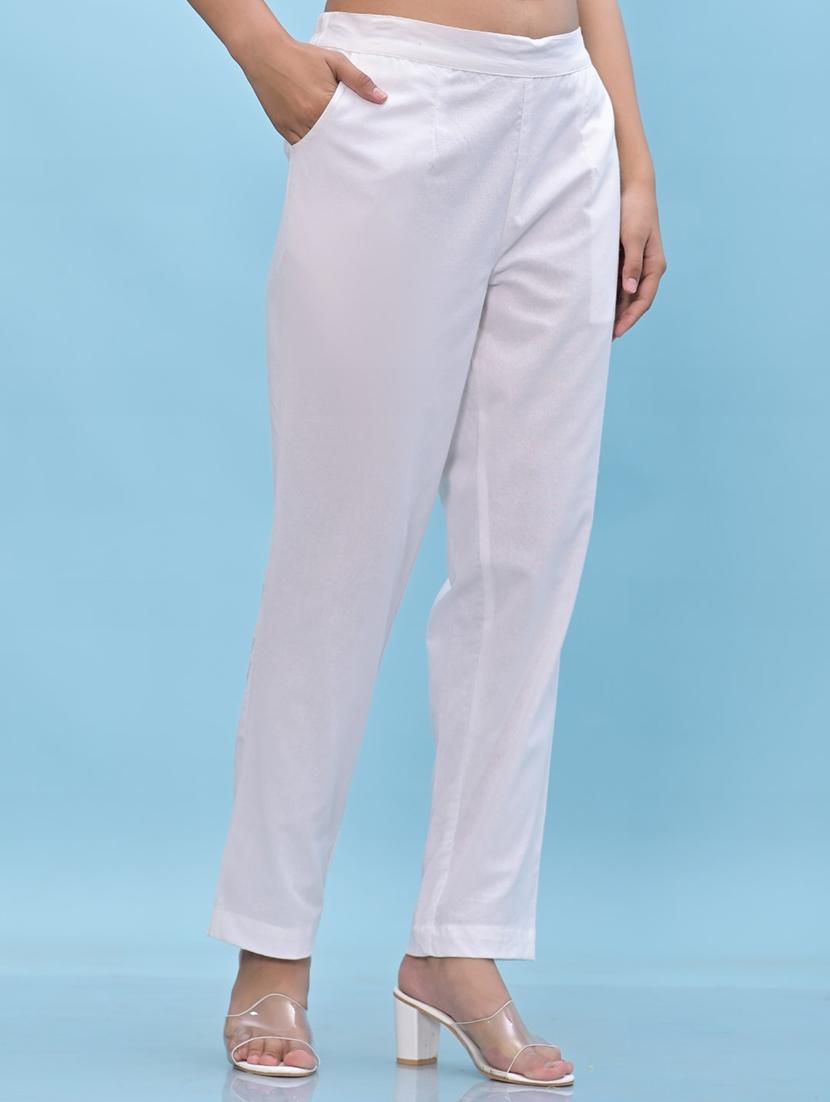 women white cotton cigarette pants - 21391942 - Standard Image - 1