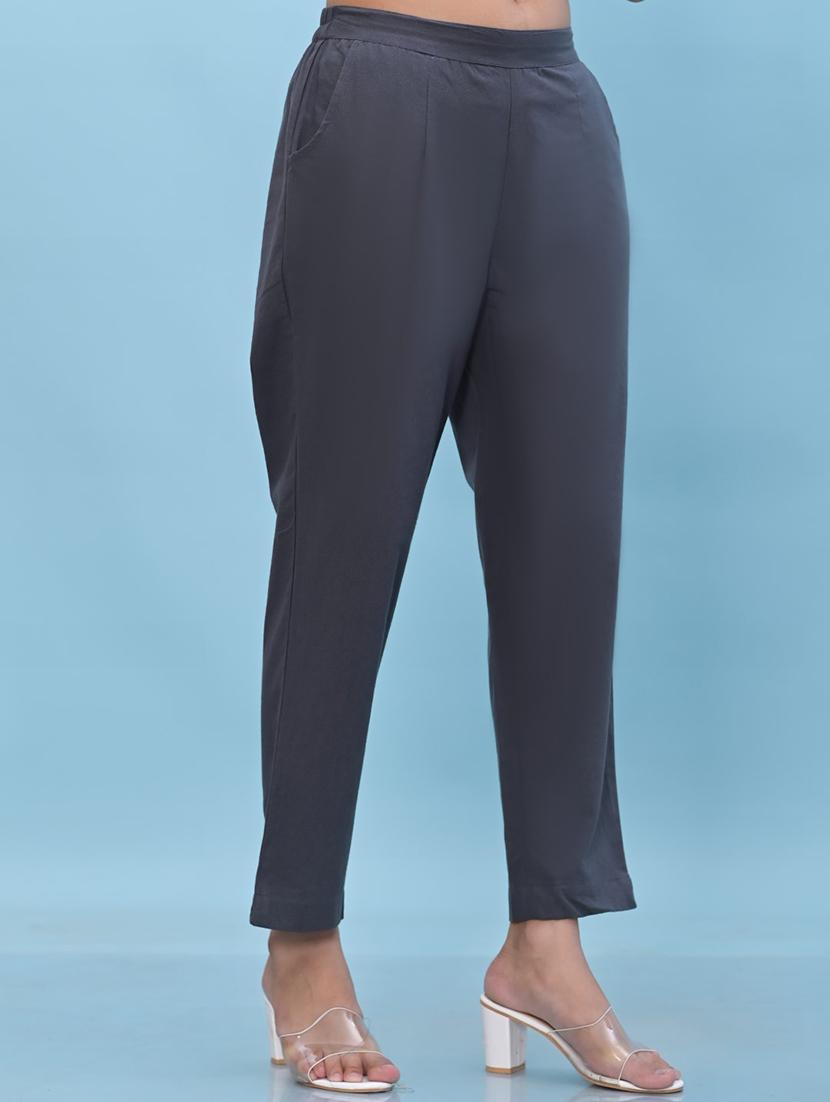 women solid mid rise tailored pant - 21391945 -  Standard Image - 1