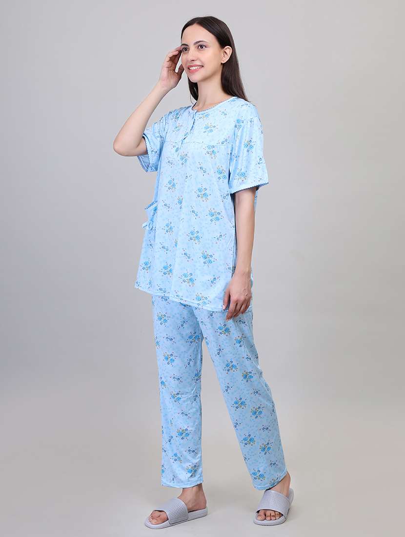 women light blue viscose pyjama set  - 21391966 -  Standard Image - 1