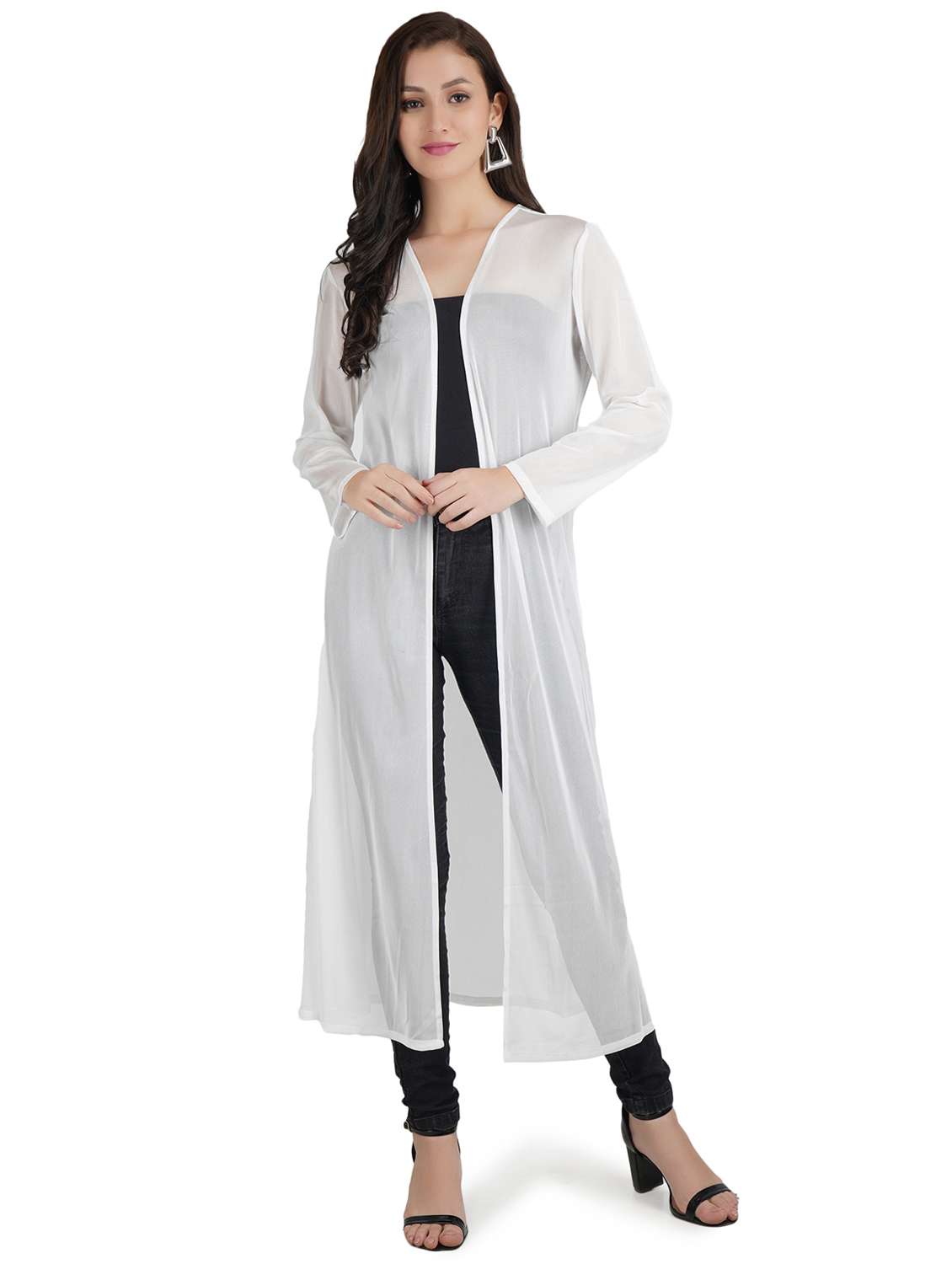 women white polyester regular shrug