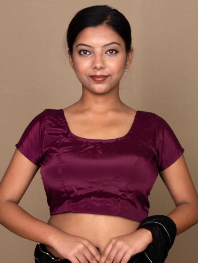 purple solid stitched blouse - 21392233 - Zoom Image - 0