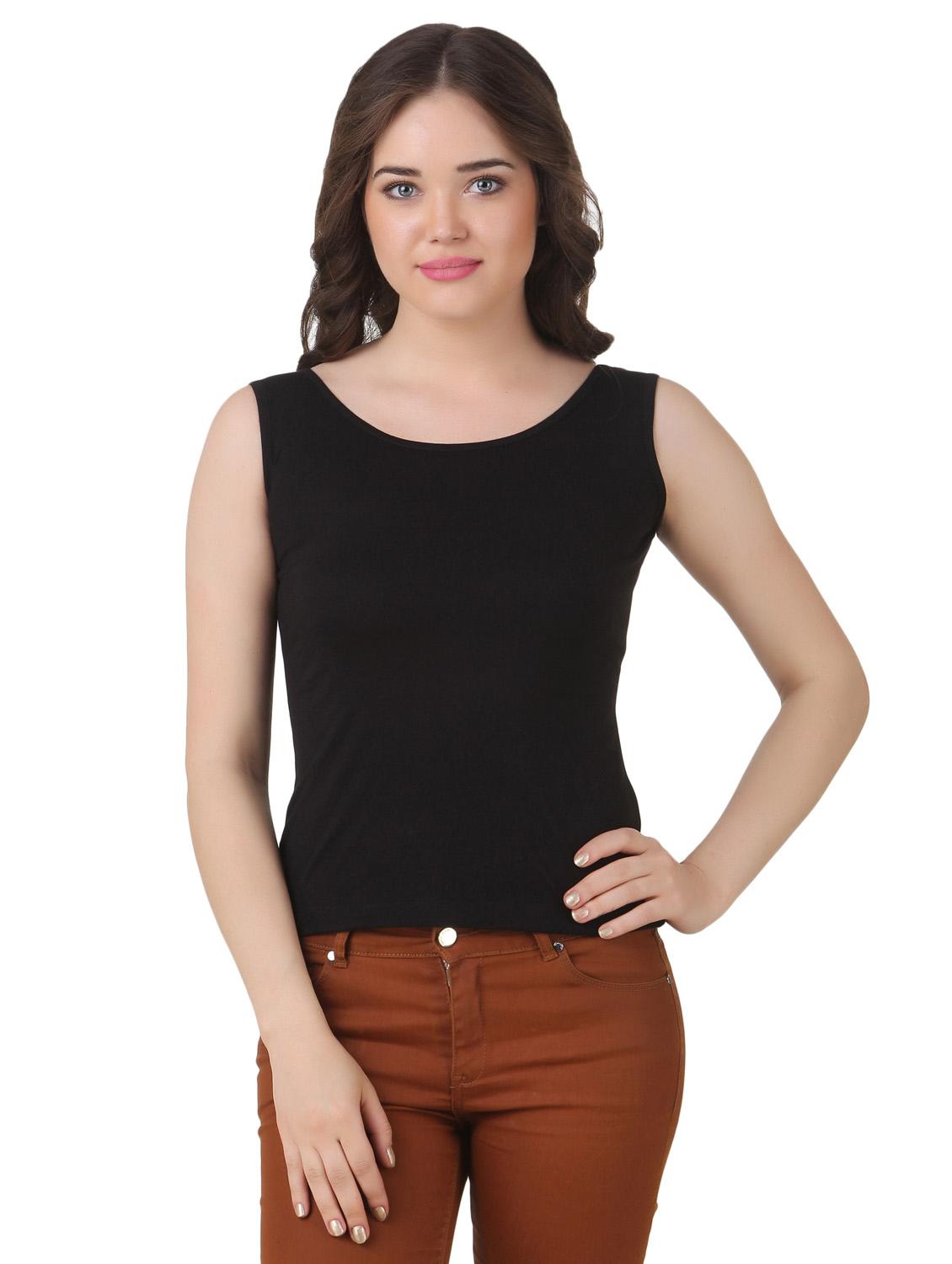 women black cotton tank top - 21392291 - Zoom Image - 0