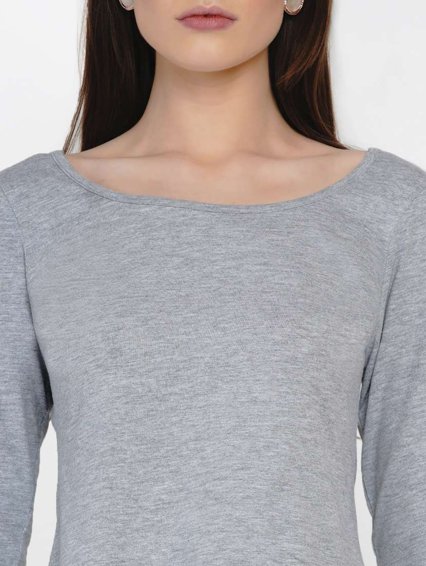 women grey cotton regular top - 21392299 -  Standard Image - 4