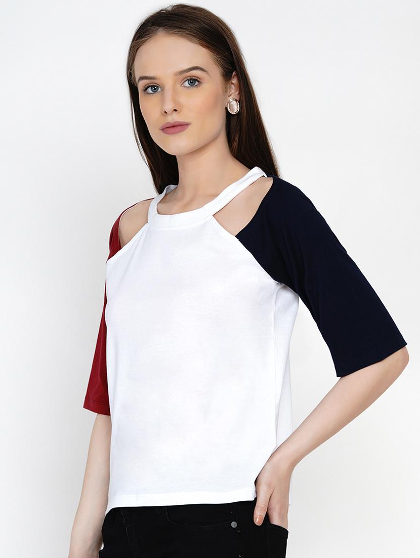 multicolored color block regular top - 21392302 -  Standard Image - 1