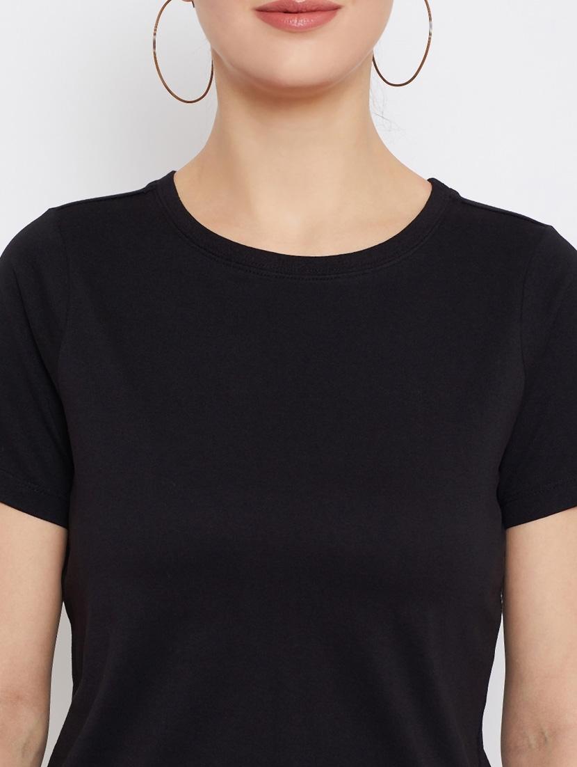 women black cotton regular top - 21392305 - Standard Image - 4
