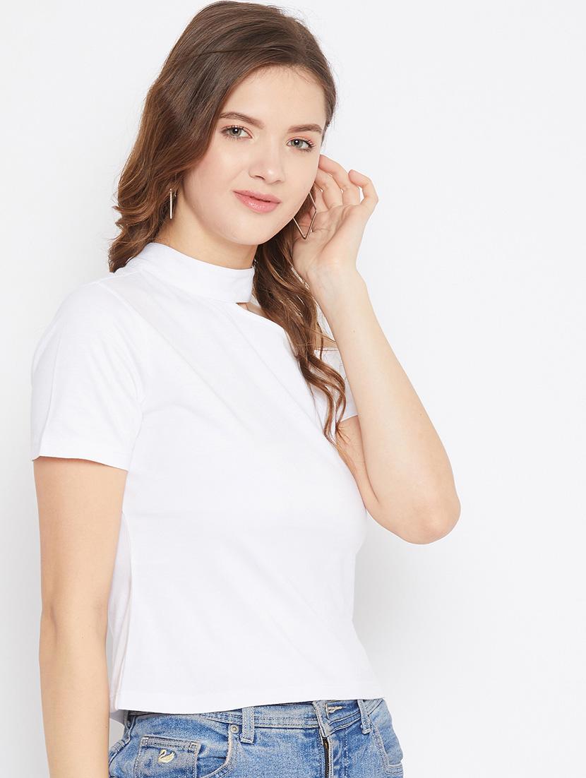 women white short sleeves solids top - 21392309 -  Standard Image - 1