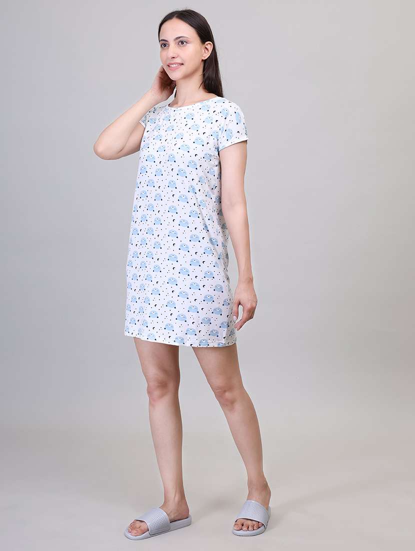 women white cotton sleepshirt - 21392326 -  Standard Image - 1