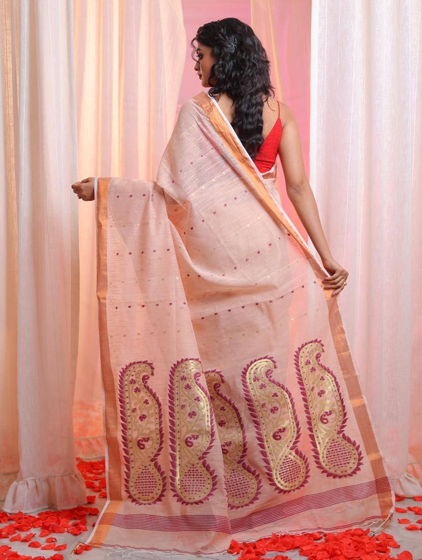self design handloom saree with blouse - 21392453 - Standard Image - 1