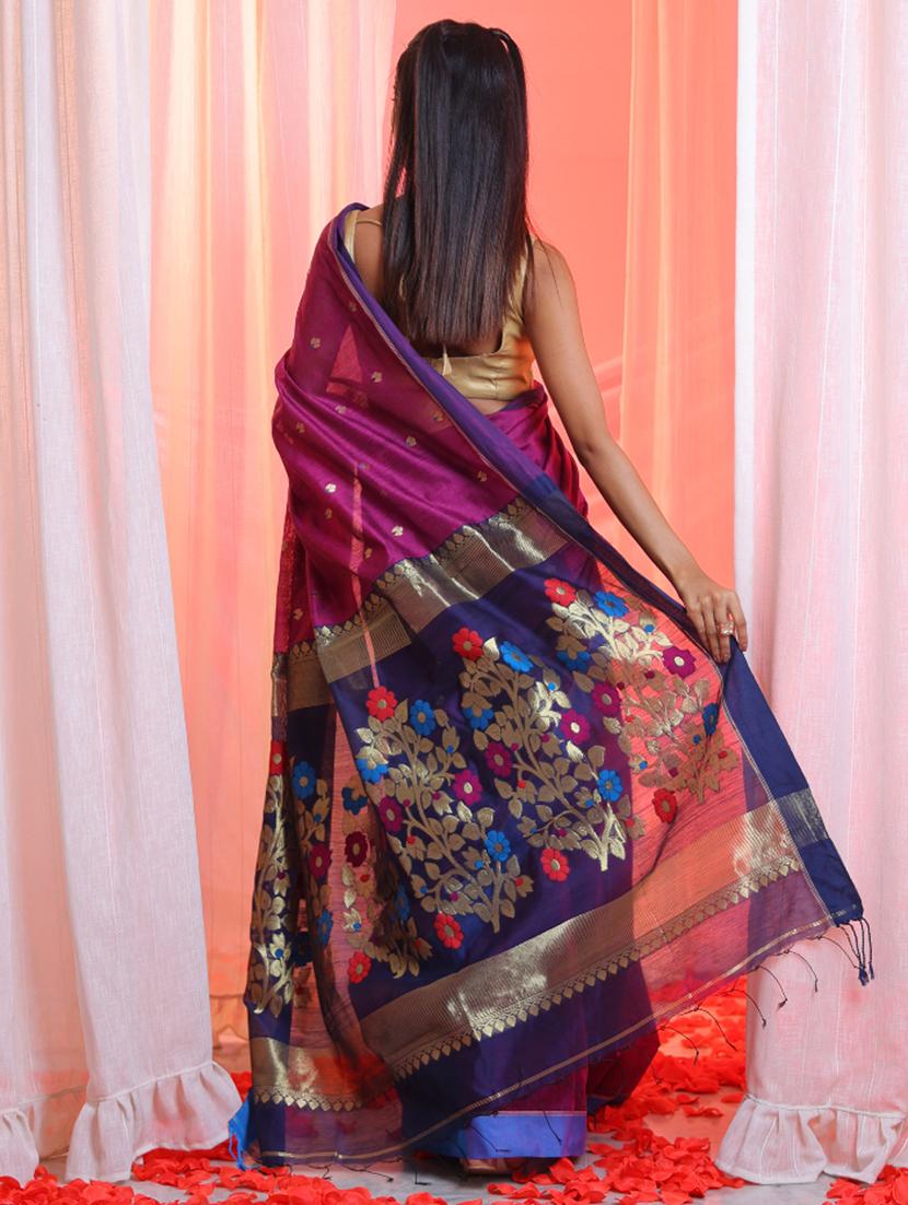 self design handloom saree - 21392455 - Standard Image - 1