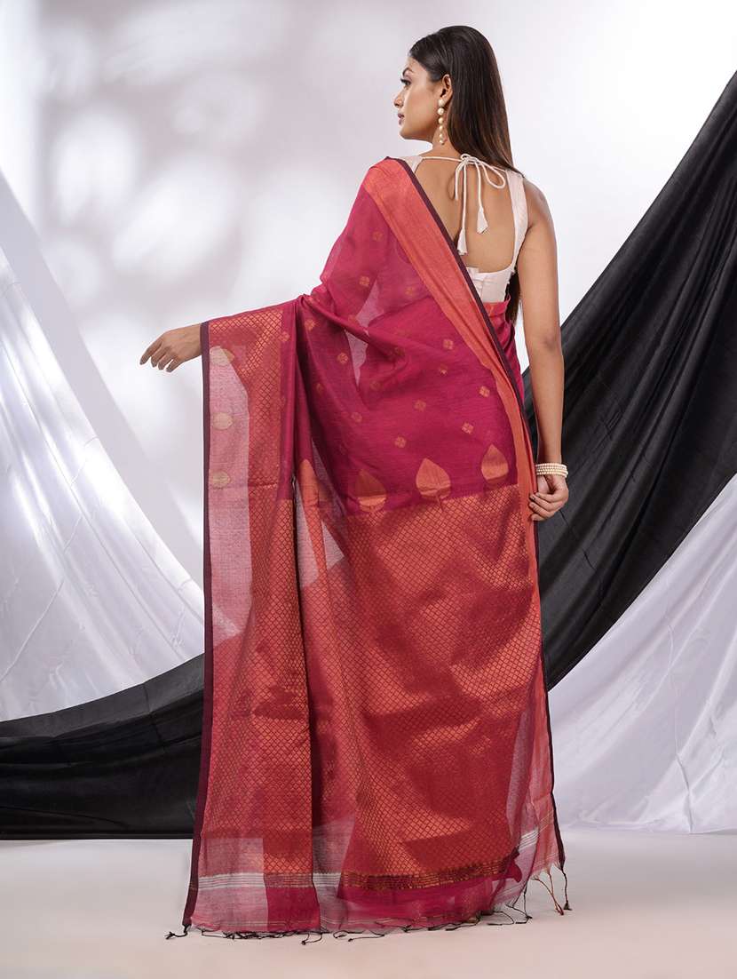 self design handloom saree with blouse - 21392456 -  Standard Image - 1