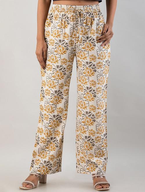 women printed mid rise palazzo - 21393260 -  Standard Image - 0