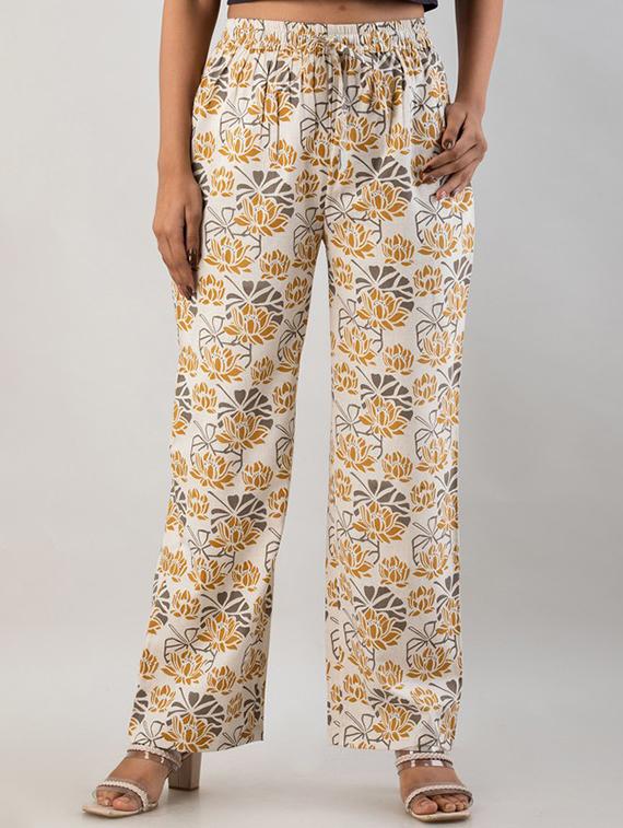 women printed mid rise palazzo - 21393260 -  Zoom Image - 0