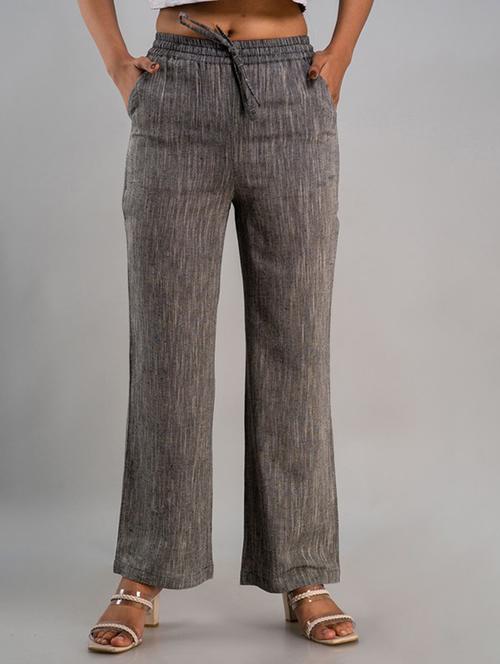 women grey cotton blend palazzo - 21393270 - Standard Image - 0