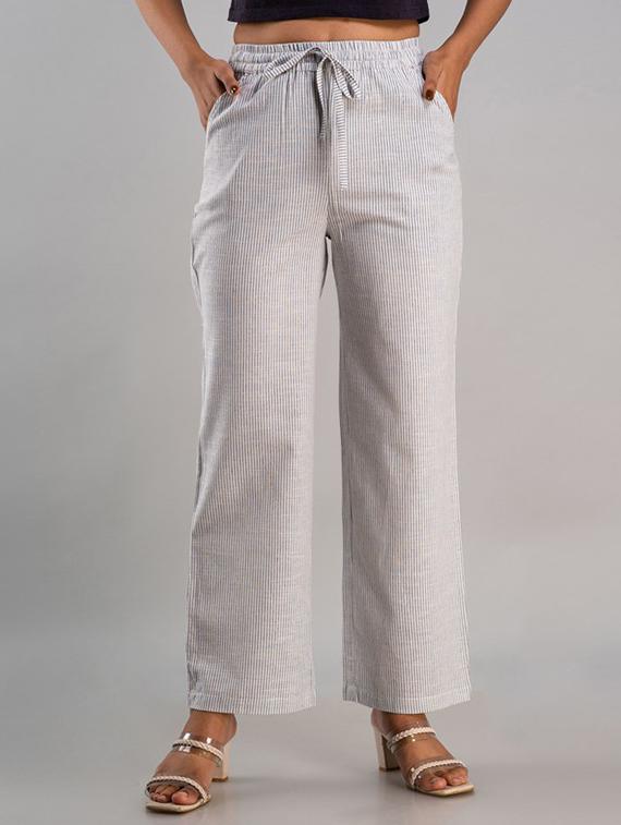 women striped mid rise palazzo - 21393275 - Zoom Image - 0