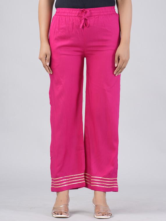 women pink viscose palazzo - 21393280 - Zoom Image - 0
