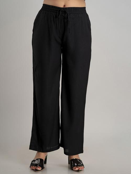 women black viscose palazzo - 21393284 -  Standard Image - 0