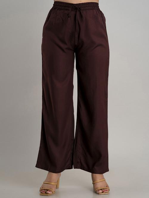 women solid mid rise palazzo - 21393285 -  Standard Image - 0